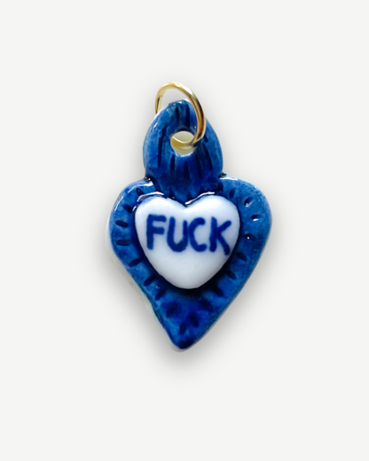 Charms - Ciondolo in Porcellana Cuore Blu Rebel