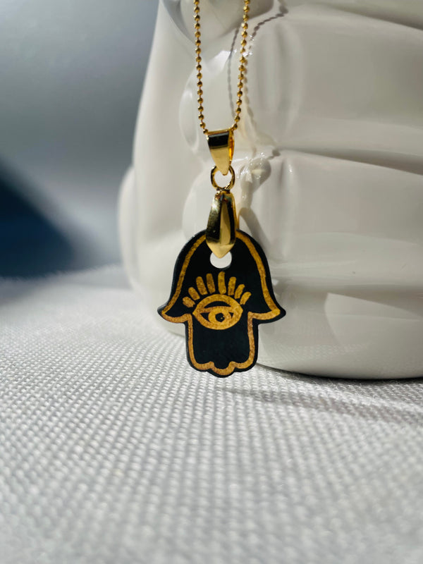 Collana Mano di Fatima in Porcellana Nera