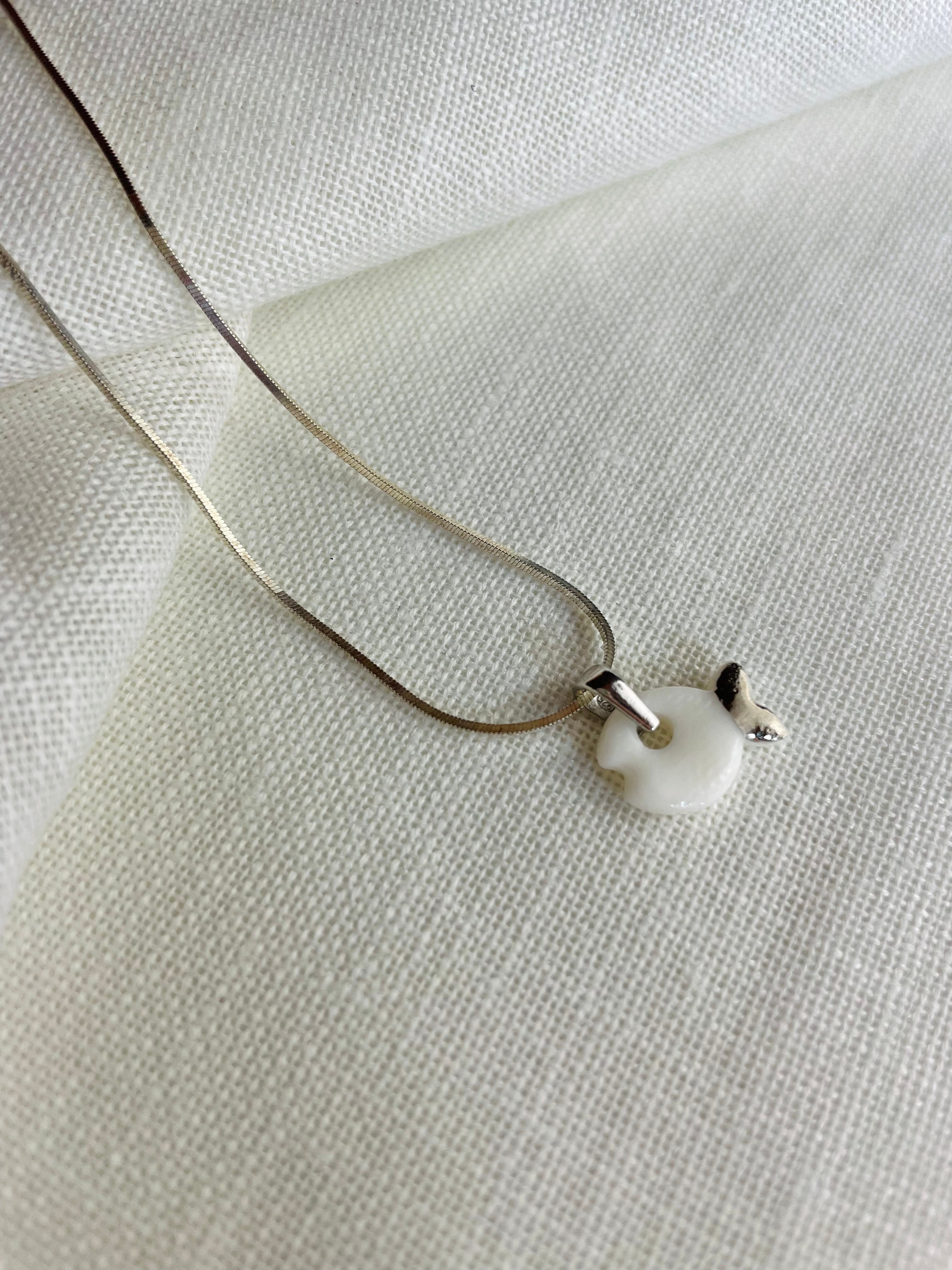 Collana Snake Pesce in Porcellana Platino