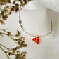 Bracciale Argento 925 - Cuore con foglia in Porcellana